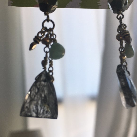 Chan Luu sliced quartz tourquoise earrings - Picture 6 of 12